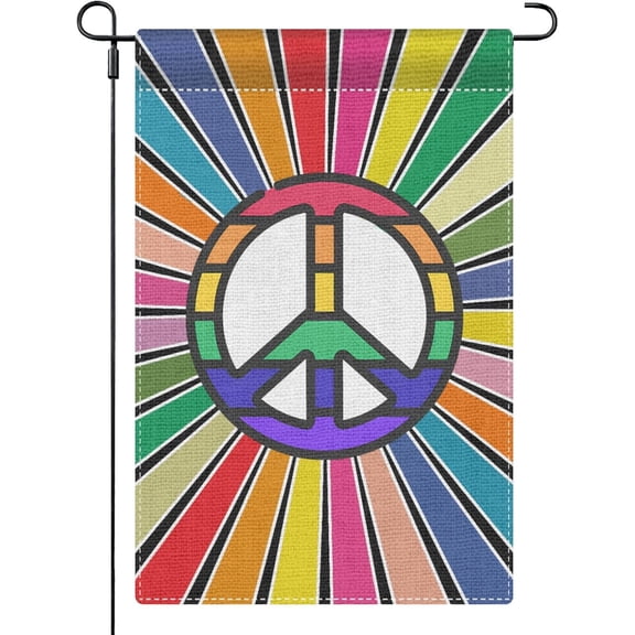 Peace Garden Flag Funny Beach Banner 12 x 18 Inch Outdoor Decorative House Flag