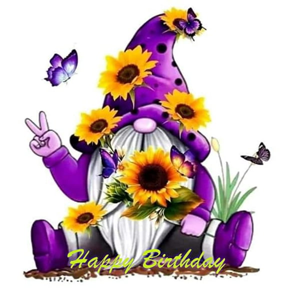 Peace Gnome Edible cake Image for 1/4 sheet cake or larger