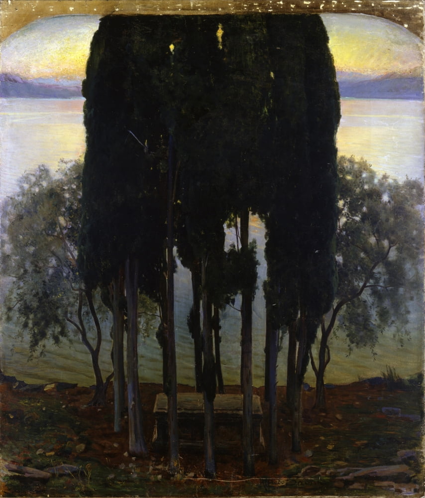 Peace (Grave Among Cypress Trees) Canvas Art - (18 x 24)