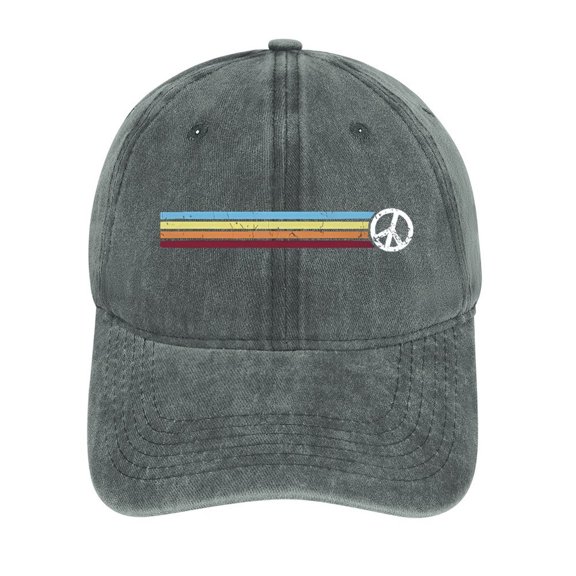 Peace Gray Baseball Cap for Men Women, Adjustable Snapback Hats Cotton Hat