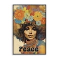 thumbnail image 1 of Peace Groovy Afro Girl Black Framed Giclee Art, design by Sasha, 1 of 9