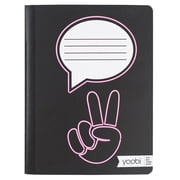 Peace Hand College Ruled Composition Book Black/Neon Pink - Yoobi