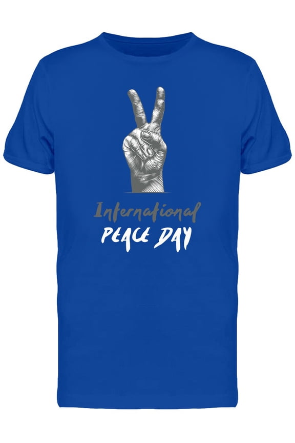 Peace Hand Symbol Graphic T-Shirt Men -Image by Shutterstock, Male Large