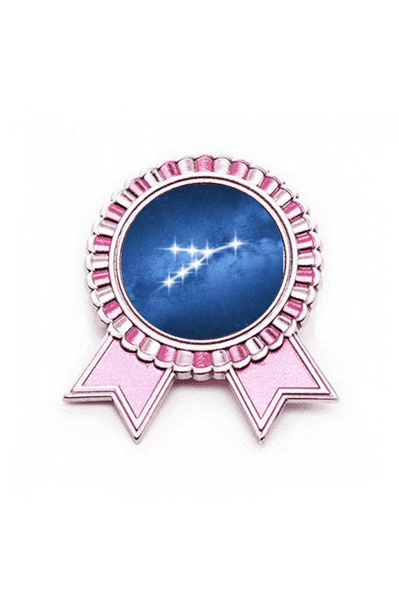 Peace Harmony Beautiful Lucky Stars Badge Brooch Pin Pink Winner Award Medal