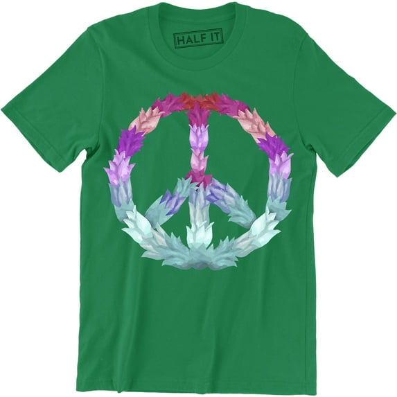 Peace Hippy Flower Symbol Graphic Art Design Men's T-Shirt