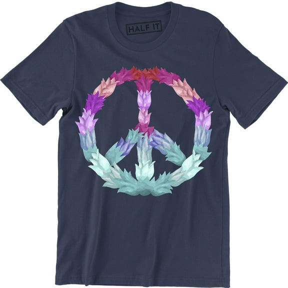 Peace Hippy Flower Symbol Graphic Art Design Men's T-Shirt