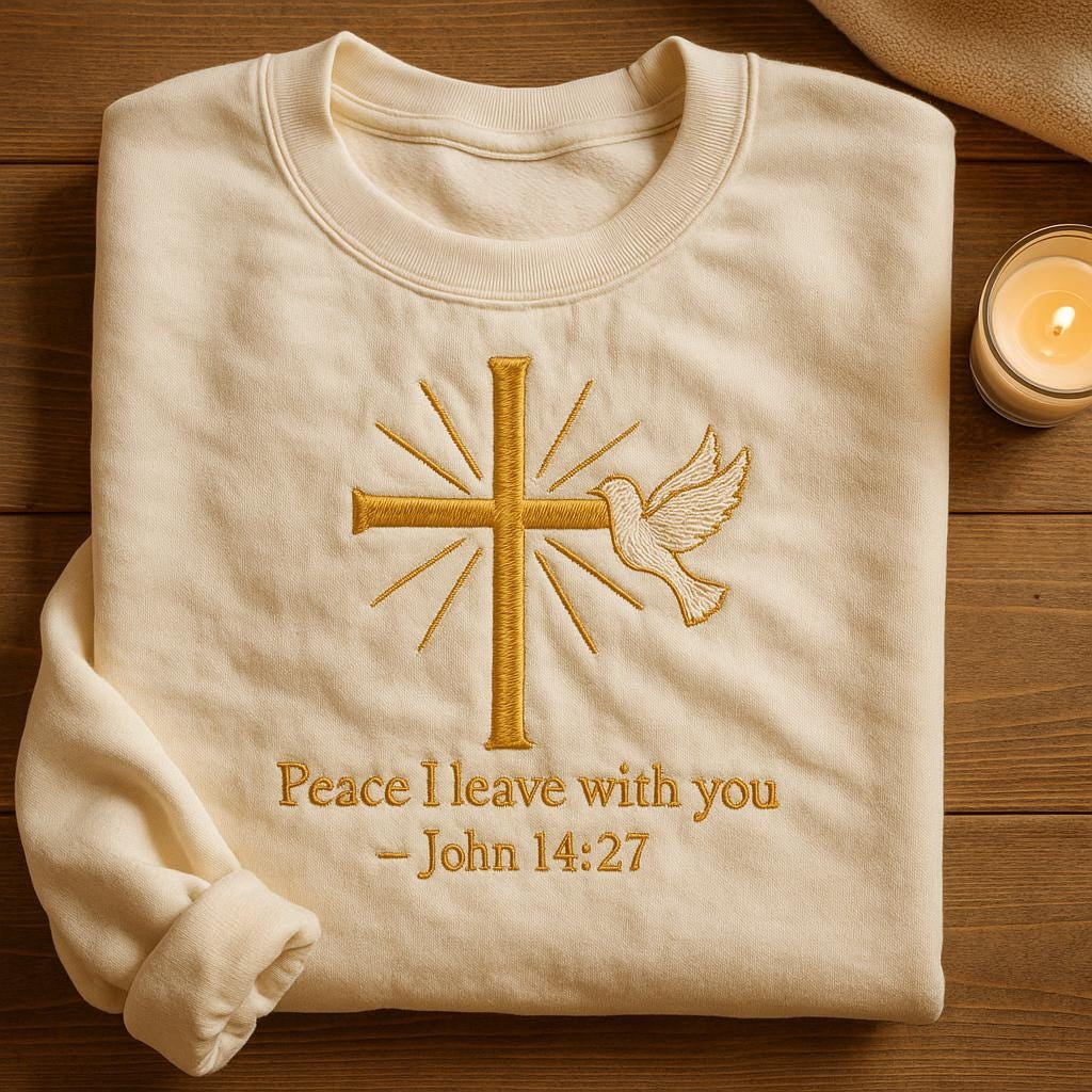 Peace I Leave With You John 14:27 Embroidered Sweatshirt, Christian ...