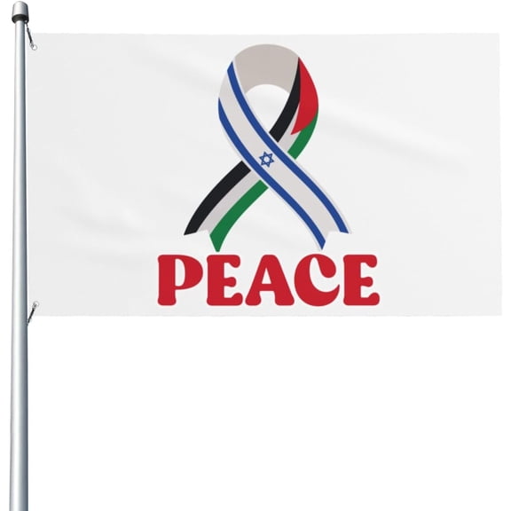 Peace In The Middle East Flag Sign 2x3 Flag Banner For Yard Room Decor No Flagpole P8