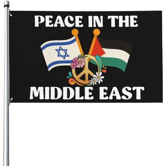 Peace In The Middle East Flag Sign 4x6 Flag Banner For Yard Room Decor No Flagpole P16