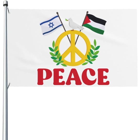 Peace In The Middle East Flag Sign 4x6 Flag Banner For Yard Room Decor No Flagpole P24