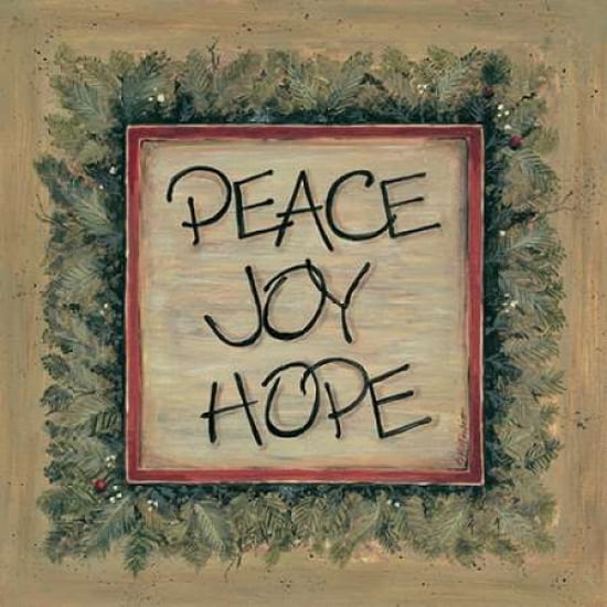 Peace Joy Hope Canvas Art - Karen Tribbet (24 x 24)