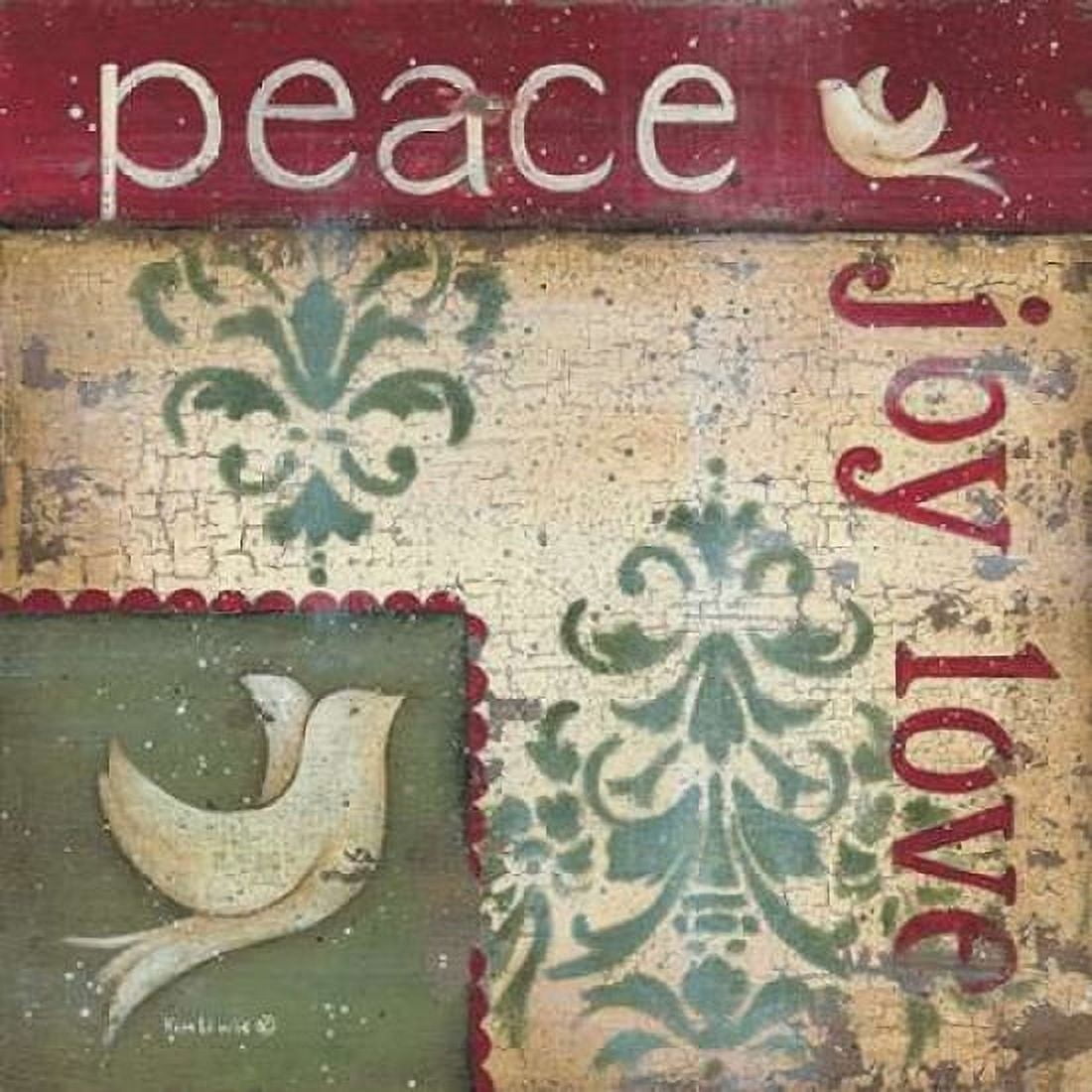 Peace Joy Love Canvas Art - Kim Lewis (24 x 24)