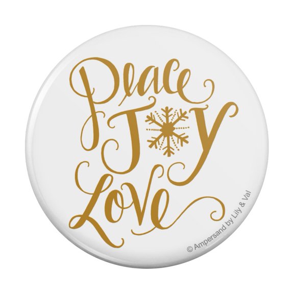 Peace Joy Love Christmas Pinback Button Pin