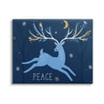 thumbnail image 1 of Peace Jumping Deer Snowflakes Holiday Graphic Art Gallery Wrapped Canvas Print Wall Art, 1 of 7