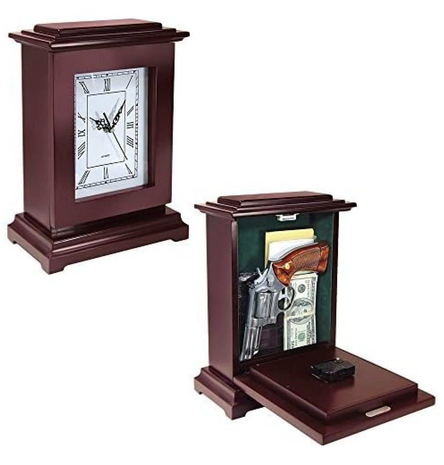 Peace Keeper Tall Rectangular Working Clock Gun Concealment Diversion