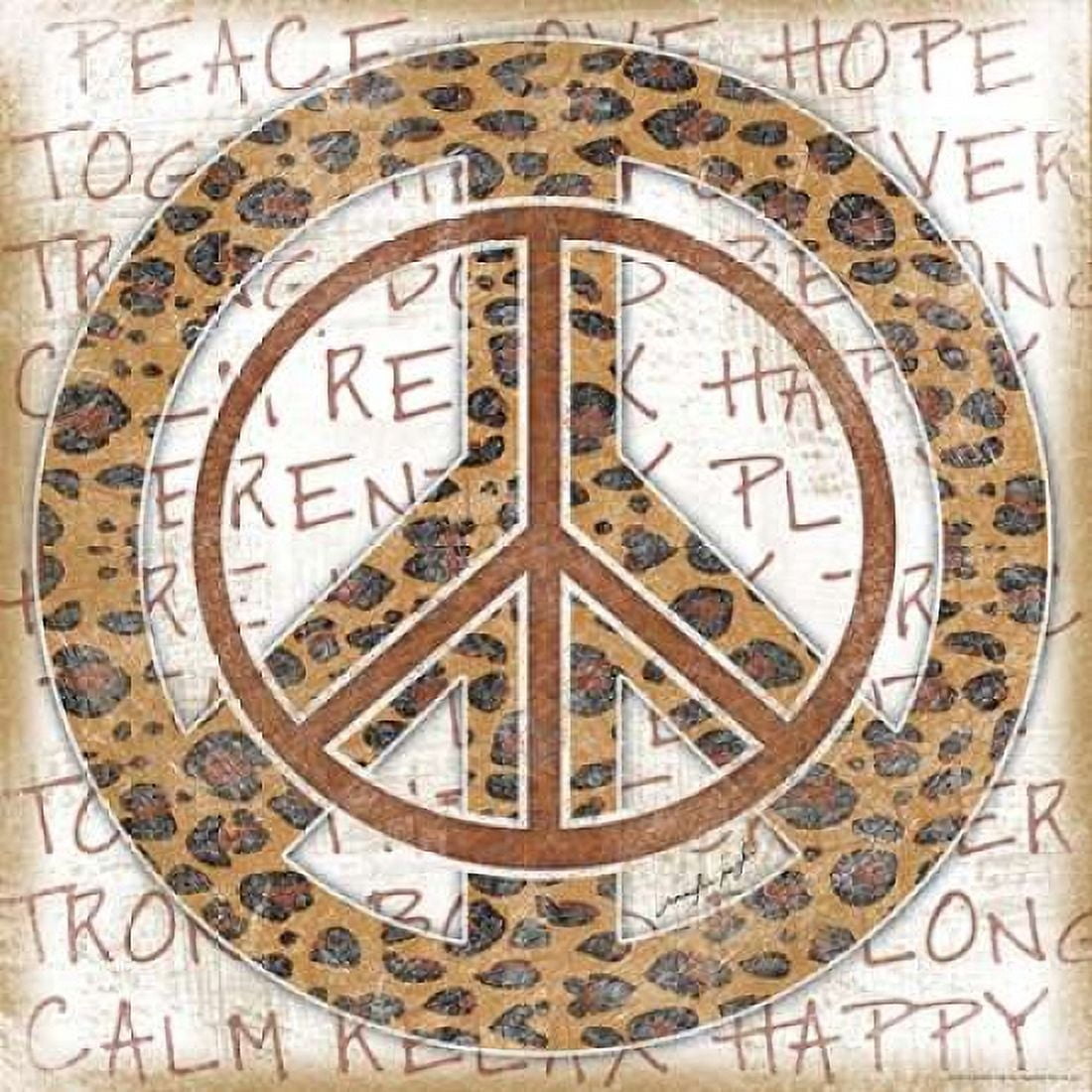 Peace Leopard Canvas Art - Jennifer Pugh (24 x 24)