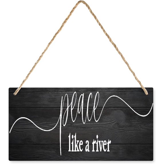 Peace Like A River Sign Wood Peace Wall Decor Peace Wall Funny Kitchen Wooden Sign Kitchen Hanging Vintage Home Decor Farmhouse Living Room 12 X 6 Inch