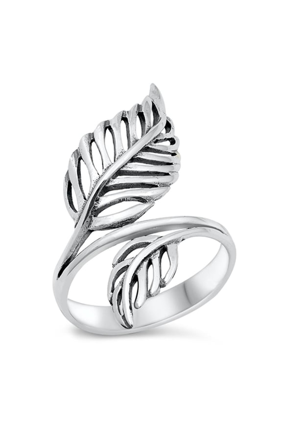 Peace Lily Plant Leaf Ring .925 Sterling Silver Band Jewelry Female Male Unisex Size 9