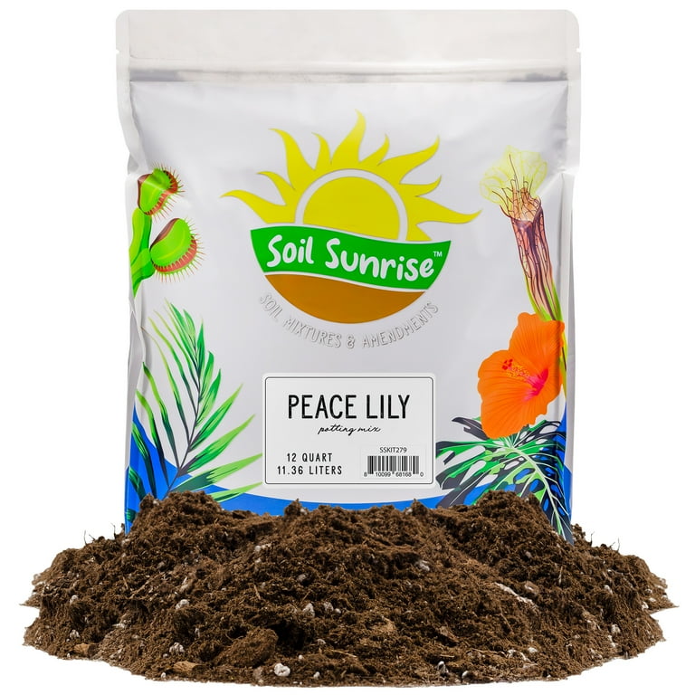 Soil Sunrise 12qt Peace Lily Potting Soil Mix, for Growing Peace Lily Plants