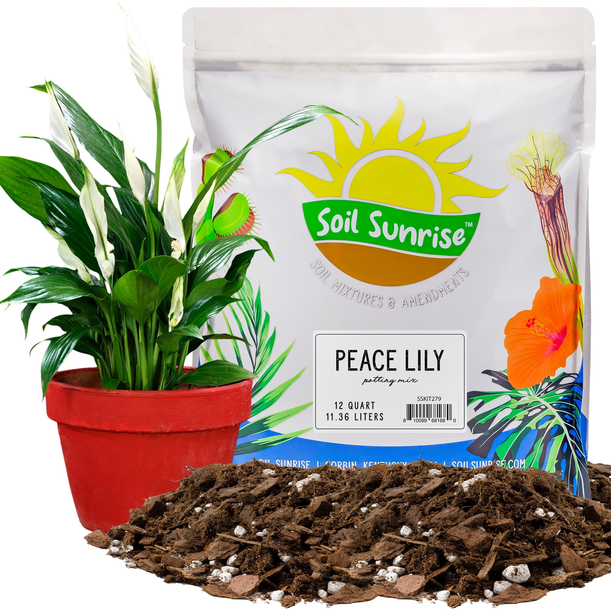 Peace Lily Potting Soil Mix (12 Quarts), for Planting, Growing, or