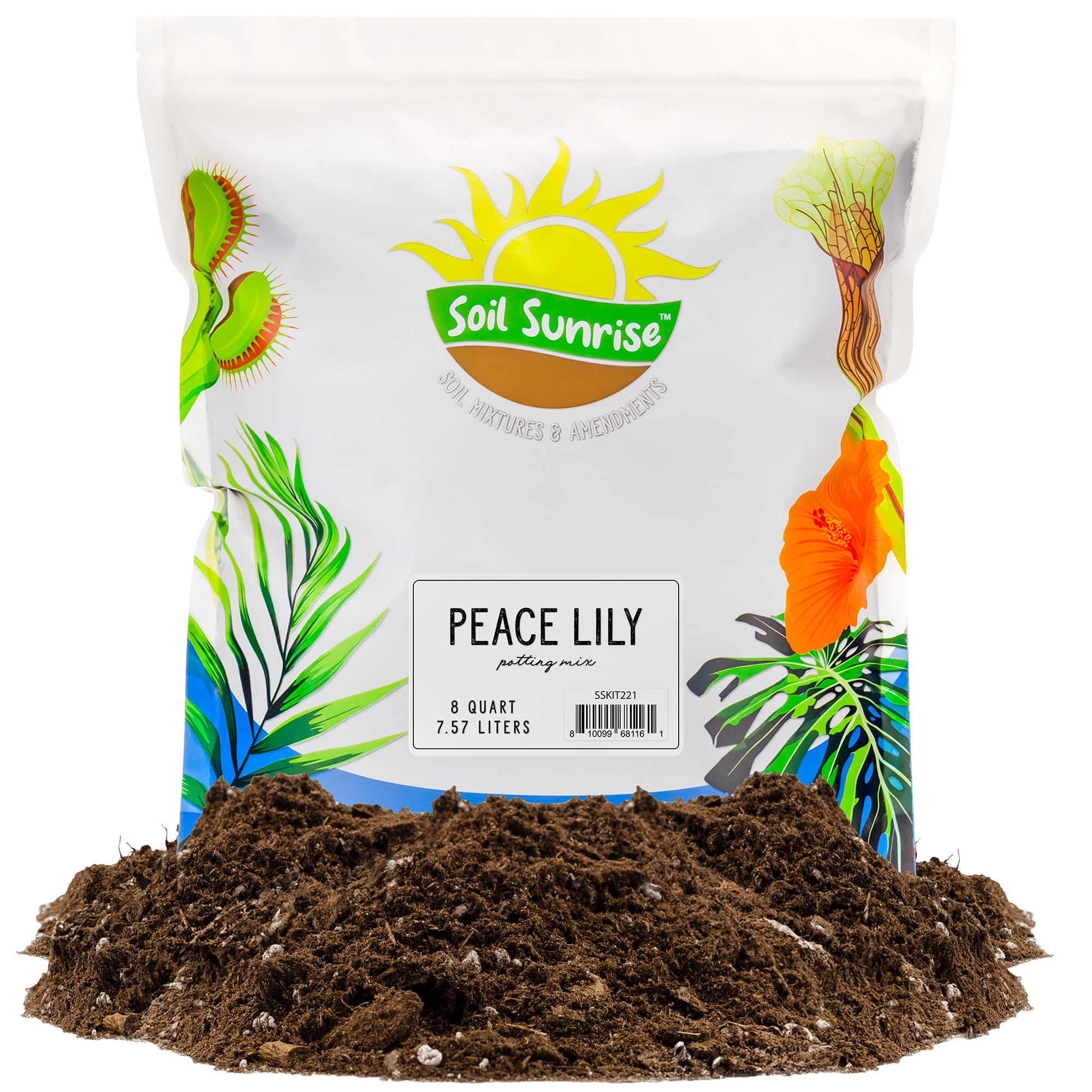 Soil Sunrise, Potting Soil Mix, 8 Quarts, for Peace Lily Plants -  Walmart.com