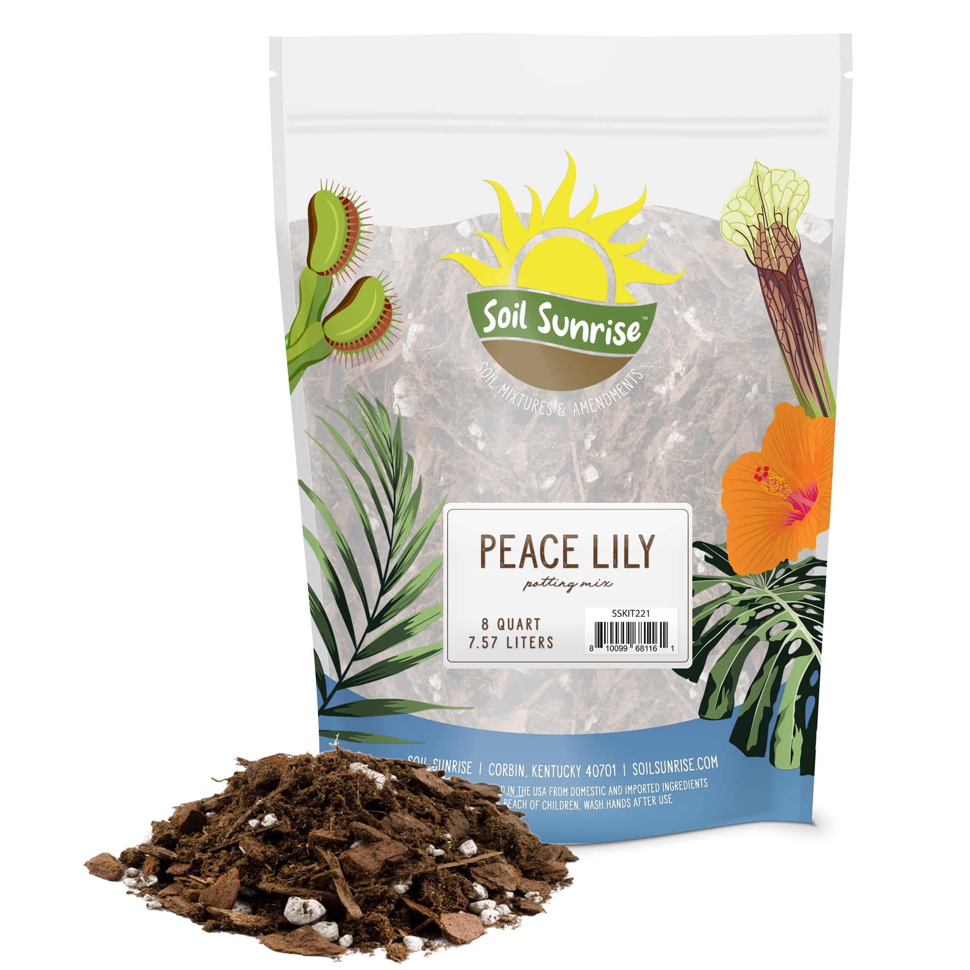 Peace Lily Potting Soil Mix (8 Quarts), for Planting, Growing, or