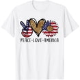thumbnail image 1 of Peace Love America American Flag Leopard Men 4th Of July T-Shirt, 1 of 4