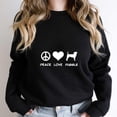 thumbnail image 1 of Peace, Love, And A Puggle Funny Holiday Dog Graphic SW13073 Unisex Sweatshirt, Up to Size 5XL, 1 of 2