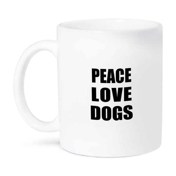 3dRose, Peace Love and Dogs - Things that make me happy - Animal lover gift, 11oz Mug