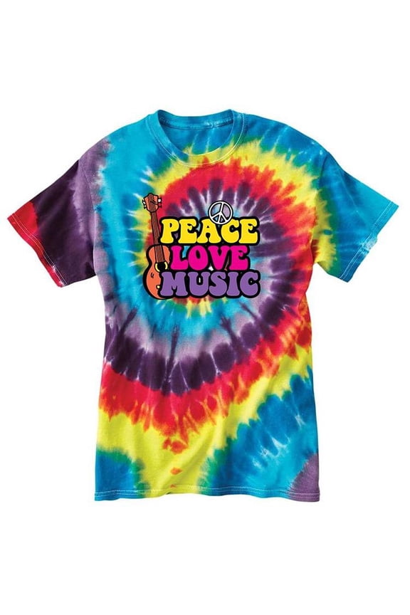 Peace Love And Music Tie Dye Spiral Women -SPIdeals Designs, Female Medium