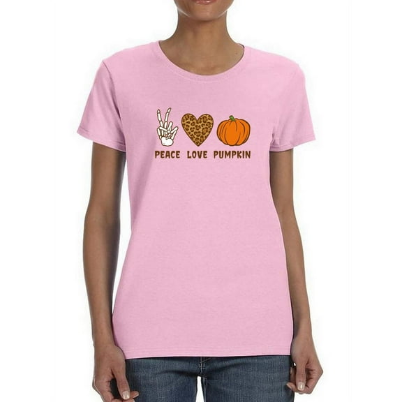 Peace Love And Pumpkin T-Shirt Women -Smartprints Designs, Female 4X-Large