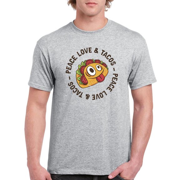 Peace Love And Tacos T-Shirt Men -Smartprints Designs, Male Small