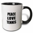 thumbnail image 1 of 3drose, Peace Love and Tennis - Things That Make Me Happy - Sport Player Gift, 15oz Two-tone Black Mug, 1 of 6