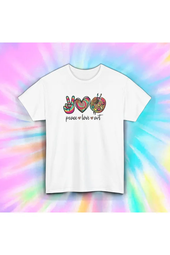 Peace Love Art Artist Painter Creative Tie Dye Gift Tee Unisex T-Shirt up to size 5XL