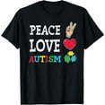 thumbnail image 1 of Peace Love Autism Awareness Day Acceptance Autistic Puzzle T-Shirt, 1 of 3