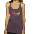 thumbnail image 1 of Peace Love Baseball Sports Tri-Blend Racerback Tank Top, Purple Vintage, Medium, 1 of 1