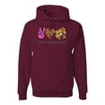 thumbnail image 1 of Peace Love Baseball Sports Unisex Graphic Hoodie Sweatshirt, Maroon, Large, 1 of 4