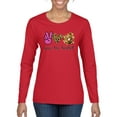 thumbnail image 1 of Peace Love Baseball Sports Womens Graphic Long Sleeve T-Shirt, Red, Medium, 1 of 5