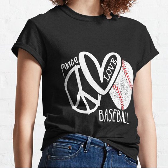 Peace Love Baseball Vector Classic T-shirt