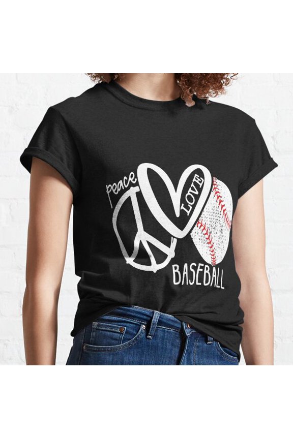 Peace Love Baseball Vector Classic T-shirt