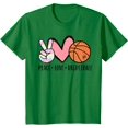 thumbnail image 1 of Peace Love Basketball Heart Softstyle T-Shirt for Men Women Kids,Irish Green Color,Size L, 1 of 5