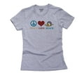 thumbnail image 1 of Peace Love Beach - Awesome Colorful Graphics Women's Cotton Grey T-Shirt, 1 of 2