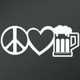 thumbnail image 1 of Peace Love Beer Mug Vinyl Decal Sticker | Cars Trucks Vans Walls Laptops Cups | White | 8.5 X 3.4 Inch | KCD1659, 1 of 1