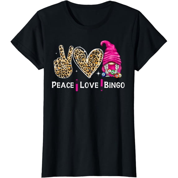 Peace Love Bingo Funny Bingo Lover T-Shirt