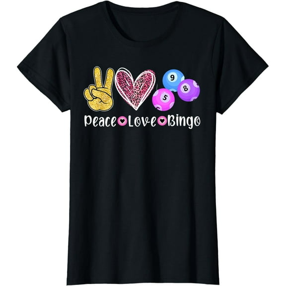Peace Love Bingo Funny Bingo Lover T-Shirt
