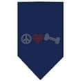 thumbnail image 1 of Peace Love Bone Rhinestone Bandana Navy Blue large, 1 of 1