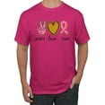 thumbnail image 1 of Peace Love Breast Cancer Awareness Breast Cancer Awareness Men's Graphic T-Shirt, Fuschia, X-Large, 1 of 5
