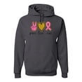 thumbnail image 1 of Peace Love Breast Cancer Awareness Breast Cancer Awareness Unisex Graphic Hoodie Sweatshirt, Charcoal, X-Large, 1 of 5