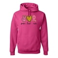 thumbnail image 1 of Peace Love Breast Cancer Awareness Breast Cancer Awareness Unisex Graphic Hoodie Sweatshirt, Fuschia, Small, 1 of 5