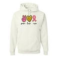 thumbnail image 1 of Peace Love Breast Cancer Awareness Breast Cancer Awareness Unisex Graphic Hoodie Sweatshirt, White, XX-Large, 1 of 5